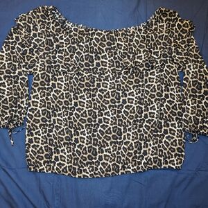 NWT - Michael Kors Leopard Print Blouse. Size 2X.